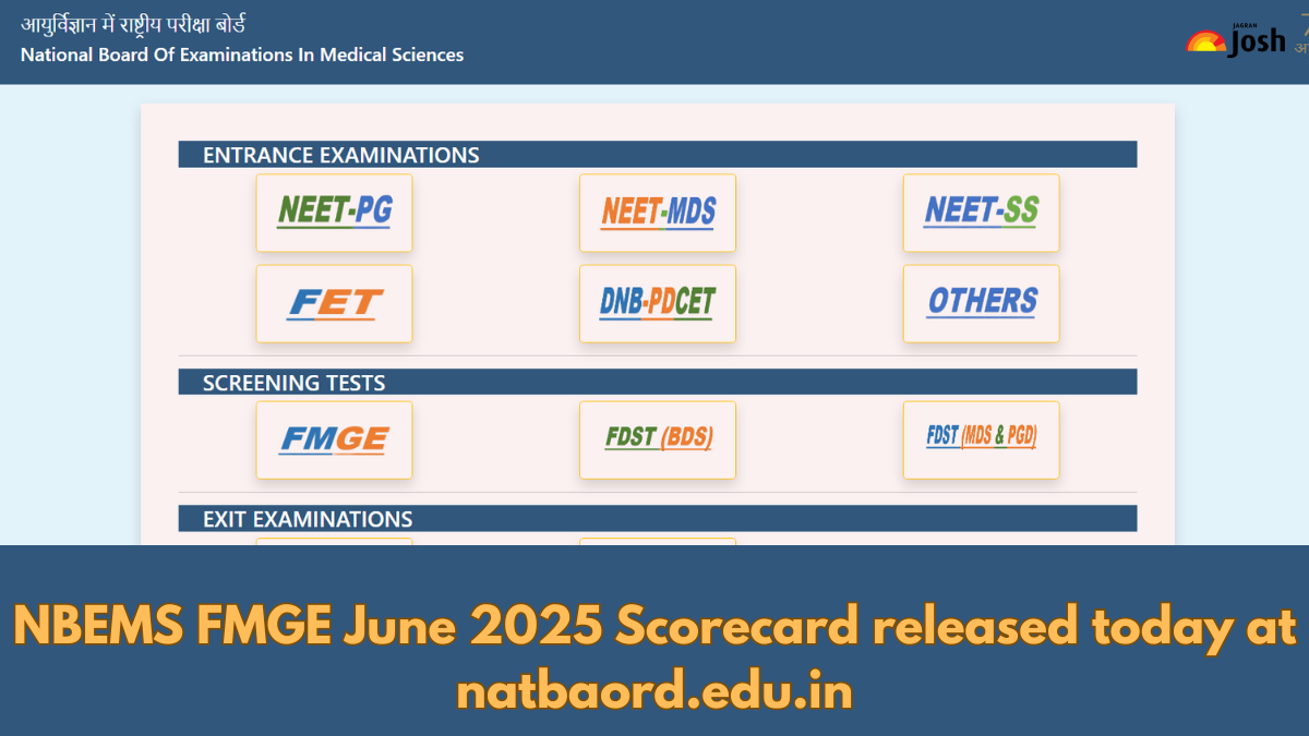 NBEMS FMGE June 2025 Scorecard released today at natbaord.edu.in; Direct link here